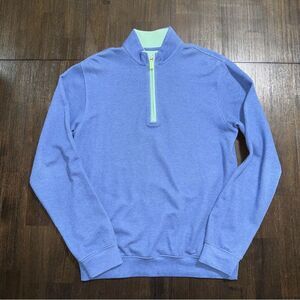 Johnnie- O West Coast Prep Men's Riptide Blue 1/4 Zip Pullover Sweater Small